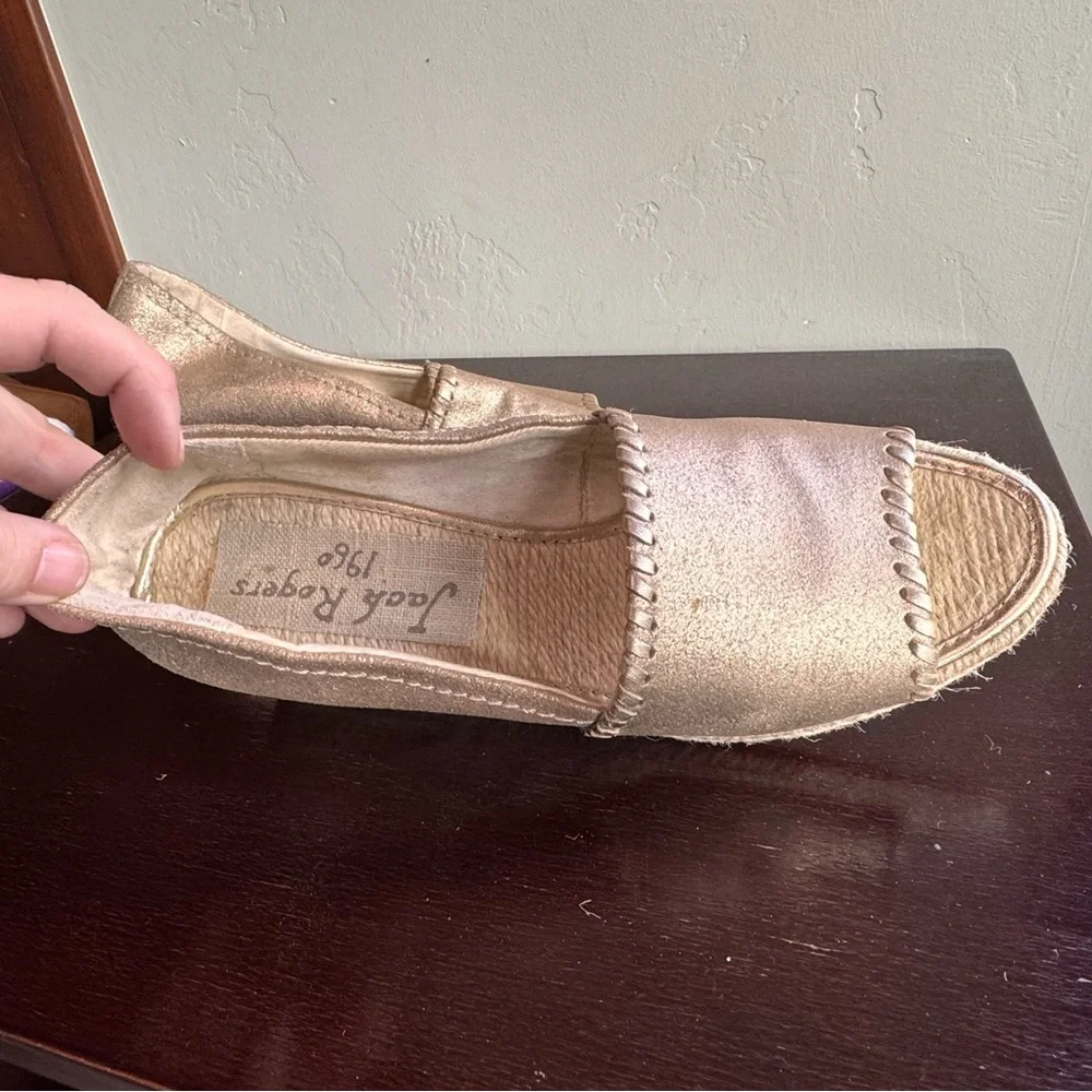 Jack Rogers Gold Palmer Espadrille Wedge Sandals
